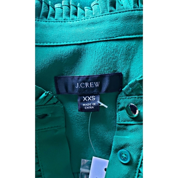 17. J.Crew Silk ruffle popover top - Picture 5 of 6